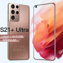 Smartphone S21 + Ultra 5G, téléphone portable 7.3 pouces, 6800mAh, débloqué, Version globale, 24mp + 48mp, 12 go + 512 go