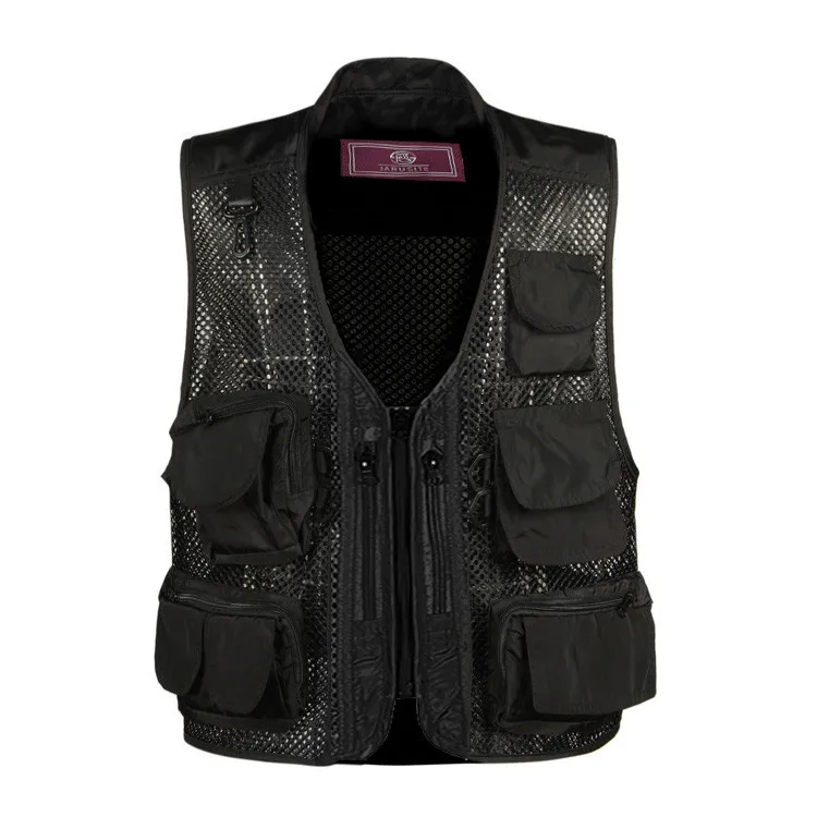 Foreign Trade Summer Men Photography Reporter Waistcoat Fishing Outdoor Vest Multi-pockets Mesh Outdoor Breathable Wear Waistcoa
