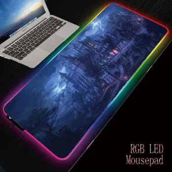 

ZSUXTC Fantasy World RGB Gaming Gamer Large Mousepad LED Lighting USB Keyboard Colorful Desk Pad Mice Mat for Laptop Desktop