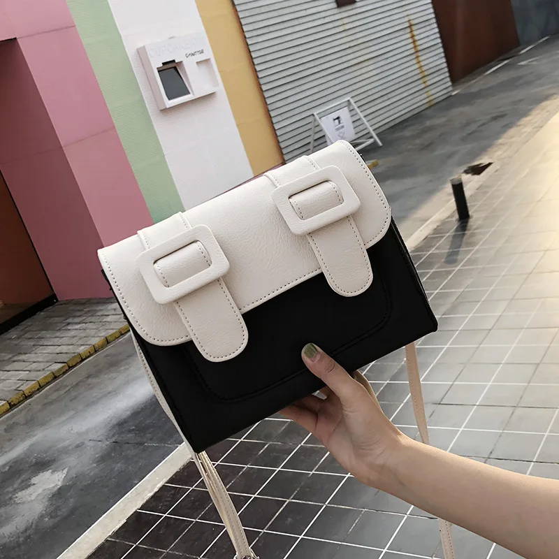 

Bag Women's 2019 Star Celebrity Style Cambridge Satchel Mixed Colors Retro PU Shoulder Bag INS Over-the-shoulder Bag a Generatio
