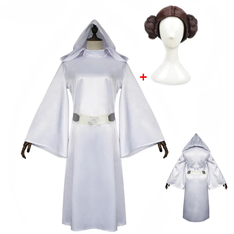

Halloween Carnival Cosplay Adult Role Playing Party Uniform Star Wars Princess Leia Cosplay Costume Girls Clothing Dress Belt