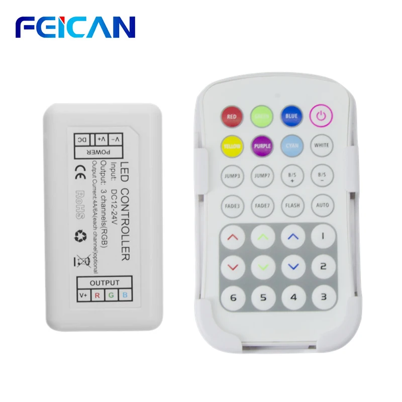 Светодиодный Управление 28Key RF RGB контроллер 12-24V Подсветка светильник