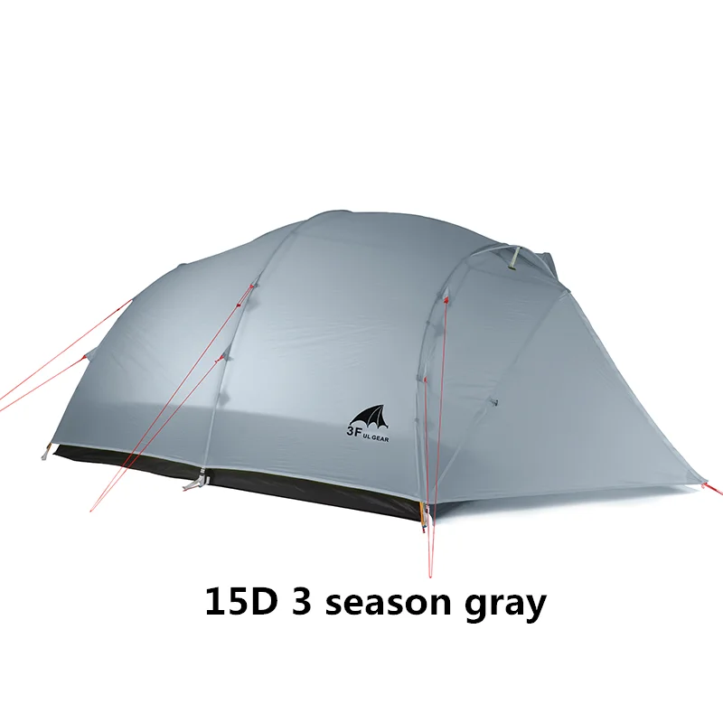 3F UL шестерни палатки Открытый Кемпинг Сверхлегкий 4 человека 3/4 Сезон Водонепроницаемый большая палатка для всей семьи - Цвет: 15D  3 season gray