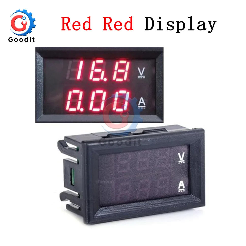 Type 2 Red Red DC 0-100 в 10 А ЖК-дисплей цифровой вольтметр Амперметр ваттметр Напряжение Ток измеритель мощности Детектор напряжения 12 в 24 в 36 В 1000 Вт - Цвет: Type 2 Red Red