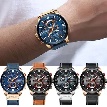 

Fashion Business Watch for Curren 8346 Men's Watch Waterproof Quartz Strap Table Six-pin Multifunction Calendar