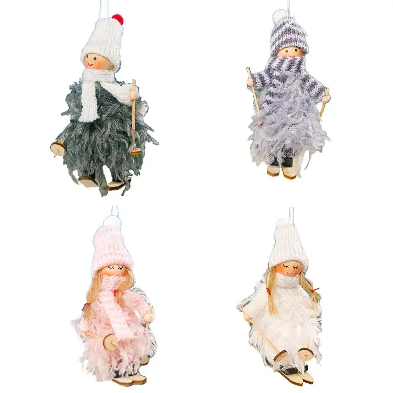 

Cute Feather Angel Doll Girl Pendant Christmas Tree Hanging Pendant Ornament Home Decoration Xmas Gift for Kids