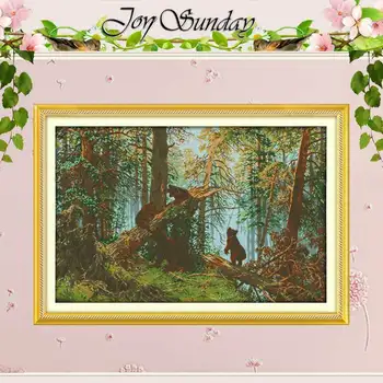 

The Pine Forest Morning Counted Cross Stitch Diy 11CT 14CT Cross Stitch Set wholesale Cross-Stitch Kit Embroidery Needlework