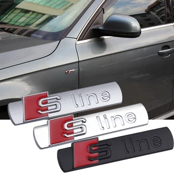 

1pcs Sline Logo 3D metal Car Sticker Side Body Letters Badge Decals For Q5 A2 A3 A4 A5 A6 A7 A8 S4 S5 Car decoration accessories