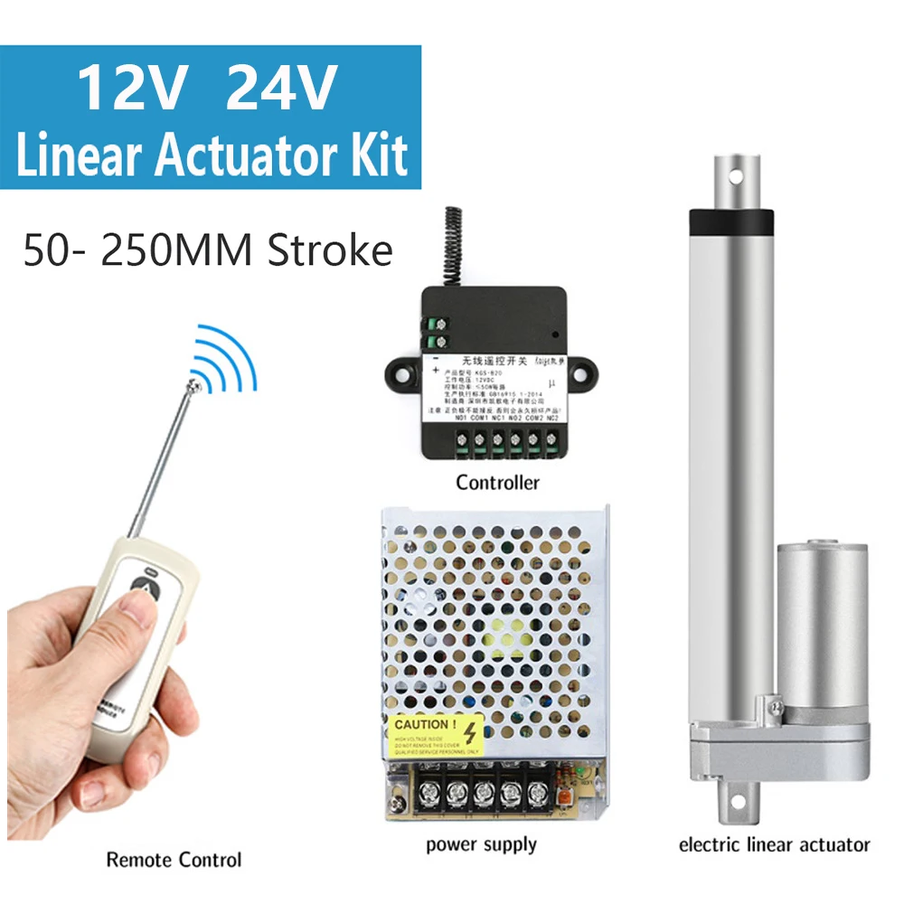 12V 24V Linear Actuator Kit Electric Linear Actuator with RF Remote