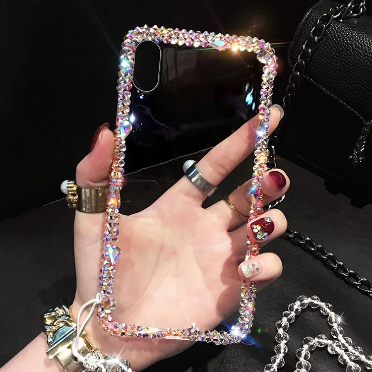 

Fashion Crystal Case For Iphone X XR XS Max 6 6S Plus 7 Plus 8 Plus Cover Diamond Luxury Soft Hard Back Phone Case