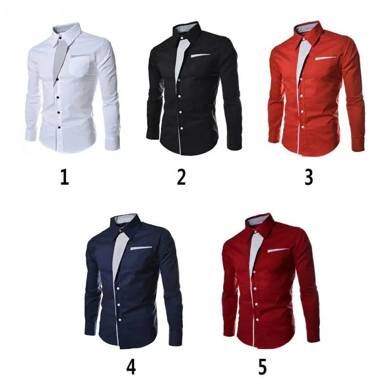 Camisa Masculina тонкая модная мужская рубашка в полоску разных цветов Повседневная с длинным рукавом для весны и осени 5 цветов