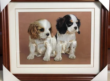 

Handmade 100% Mulberry Silk Thread Finished Suzhou Embroidery not include frame ,dogs 30*40cm