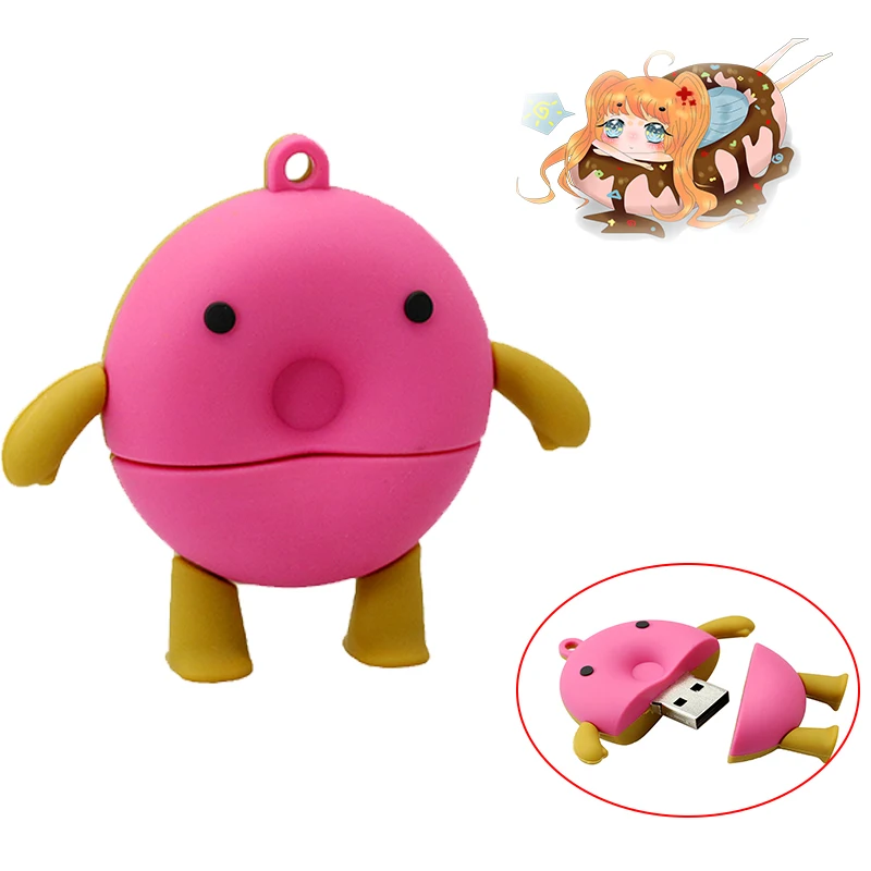 USB2.0 Doughnut мультфильм еда Кле usb флэш накопитель 128 ГБ 8 64 Гб 256 4 16 32 круг милый мини