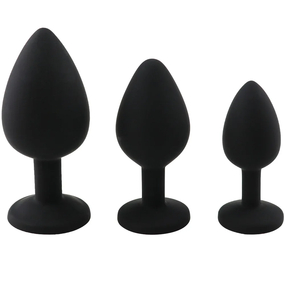 S/M/L 100%Silicone Butt Plug Anal Plugs Unisex Sex Stopper 3 Different Size Adult Toys for Men/Women Anal Trainer For Couples SM 5