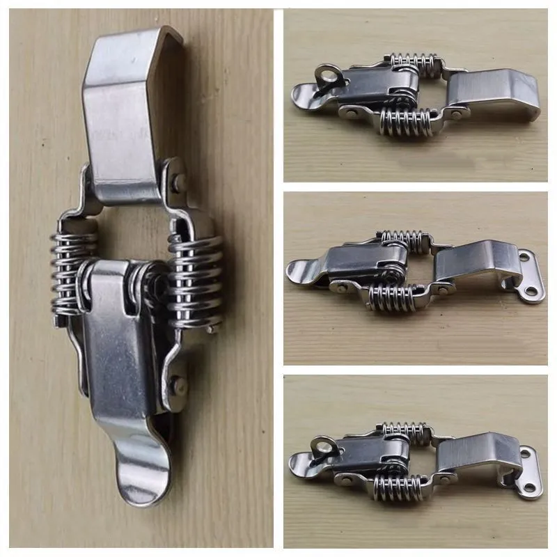 Stainless Steel Double Spring Locking Latch Hasps Chest Toggle Catch