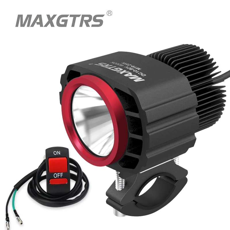 

MAXGTRS LED Motorcycle Headlight Spotlight 25W 4250Lm Super Bright White Moto Fog DRL Headlamp Hunting Driving Lights 6000K