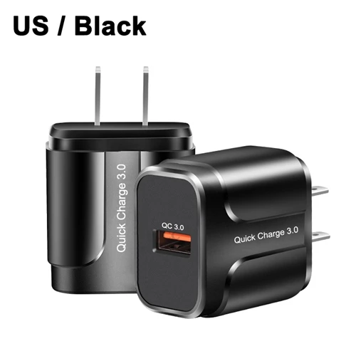 OREY 18 Вт быстрое зарядное устройство QC 3,0 USB зарядное устройство для iPhone X Xr Quick Charge 3,0 для samsung S10 Plus Xiaomi Mi 9 зарядное устройство для телефона - Тип штекера: US Black