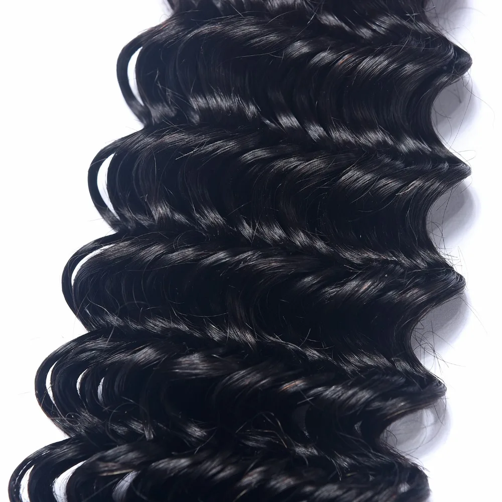 Глубокая волна пряди с 5x5 закрытие человеческие волосы пряди с закрытием Remy бразильские волосы плетение пряди