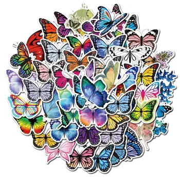 

50 Color Butterfly Graffiti Waterproof Stickers For Suitcase Laptop