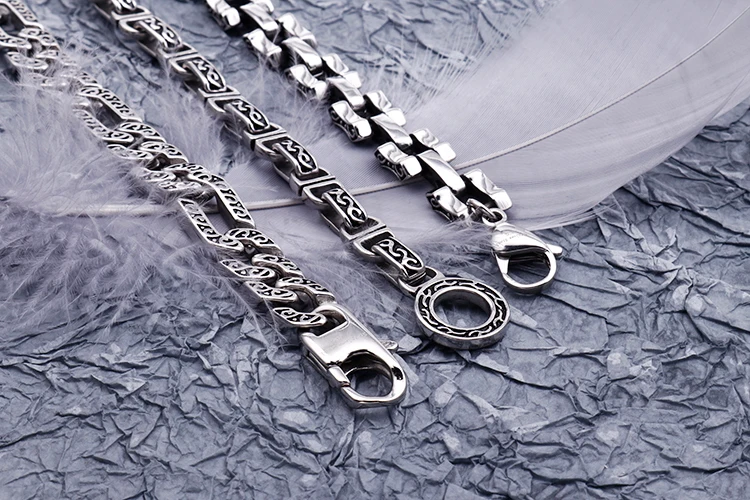 Ретро 316L нержавеющая сталь литой металлический браслет для мужчин персонализированный узор цепи мужские s браслеты мужские байкерские ювелирные изделия дропшиппинг
