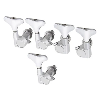 

Chrome Guitar Sealed Tuners Tuning Pegs Machine Heads 3R2L for 4 String Bass