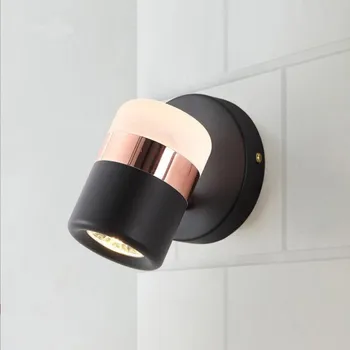 

Creative LED metal Acrylic rotating wall lamps Modern simple wall lamp Living room study bedroom aisle Wall Lights with switch