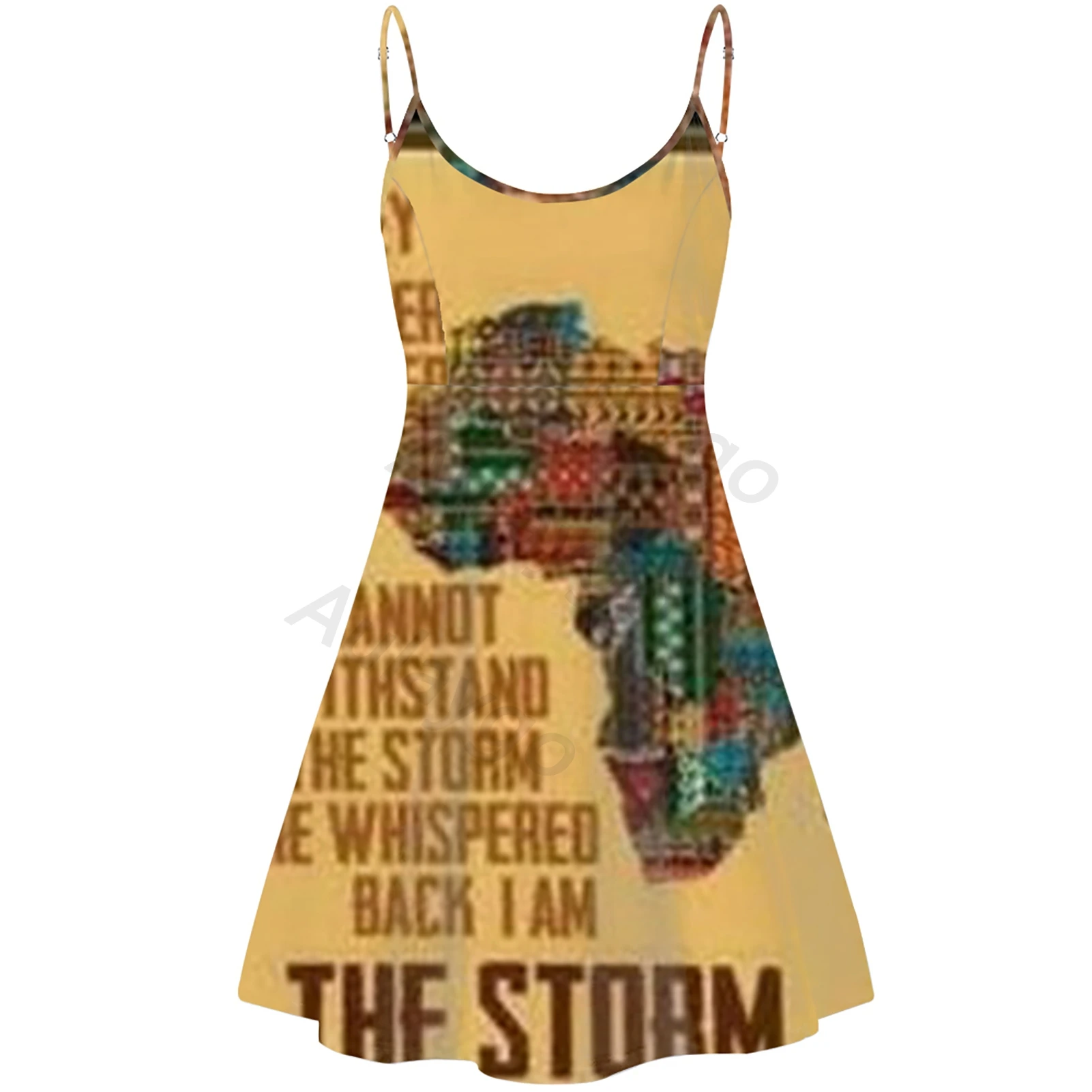 Aulaygo World Map Pattern Fashion Party Dress For Ladies Afrika Style Design Sleeveless Beach Women Breathable Sundress Custom | Женская
