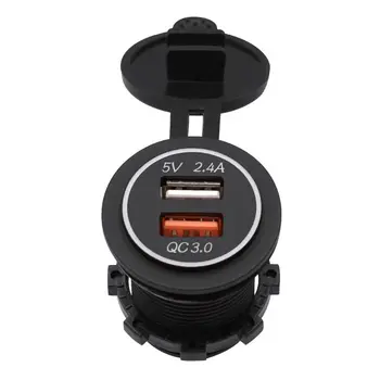 

Waterproof QC 3.0 Dual 2 USB Port Motorcycle Car Charger Socket for Mobile Cell Phone GPS USB Charger Power Socket XXUC