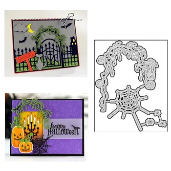 

New 2020 Metal Cutting Dies and Scrapbooking For Paper Making Halloween web Embossing Hot Foil Plates Frame Card Craft No Stamp