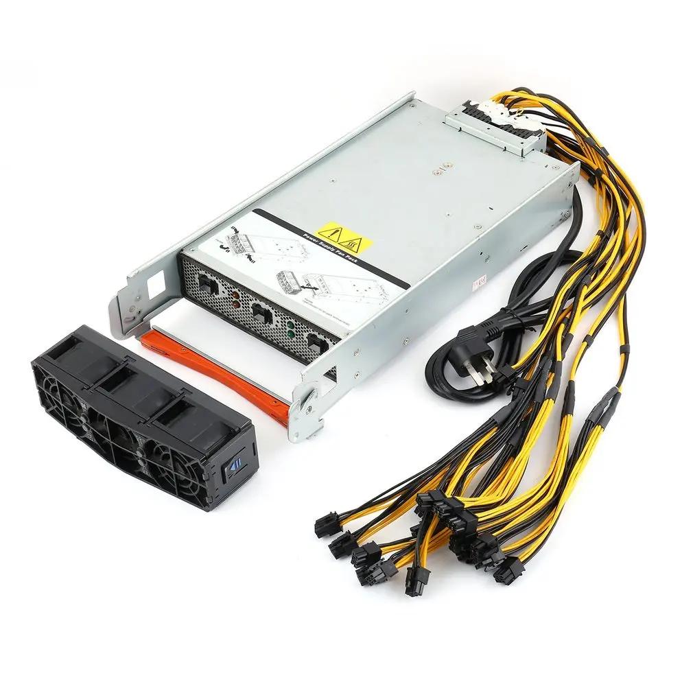 2880 ватт серверный блок питания + 2x10 PCI E жгут для двух (x2) Antminer S9/S7/L3 с готовыми к