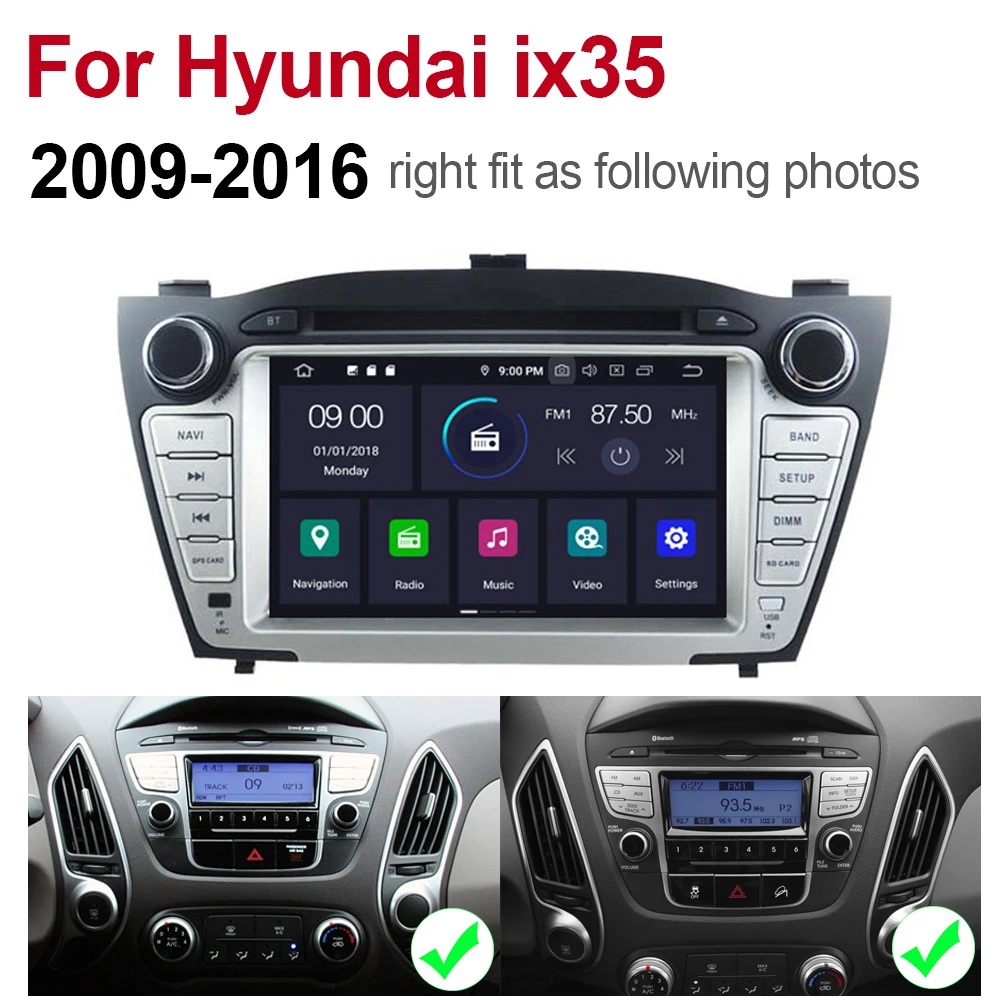 ZaiXi 4 ГБ android 9 0 автомобильный dvd плеер для Hyundai ix35 2009 ~ 2016 Мультимедиа GPS навигация