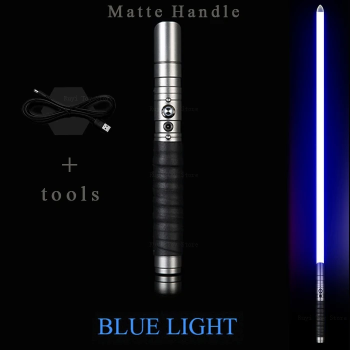 Matte-blue Световой меч Jedi sith Luke Light Saber Force FX Heavy Dueling перезаряжаемый меняющийся цвет звук FOC Блокировка металлическая ручка меч - Цвет: Matte-blue