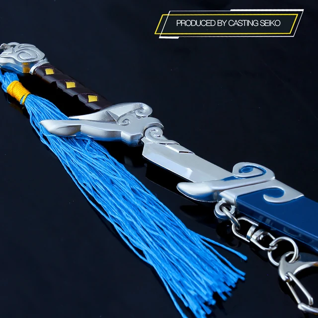 22cm Sword League of Legends Sword Yasuo Blast Swords LOL Katana Alloy Keychain Weapon Model Collection Toys for Children Gift 6