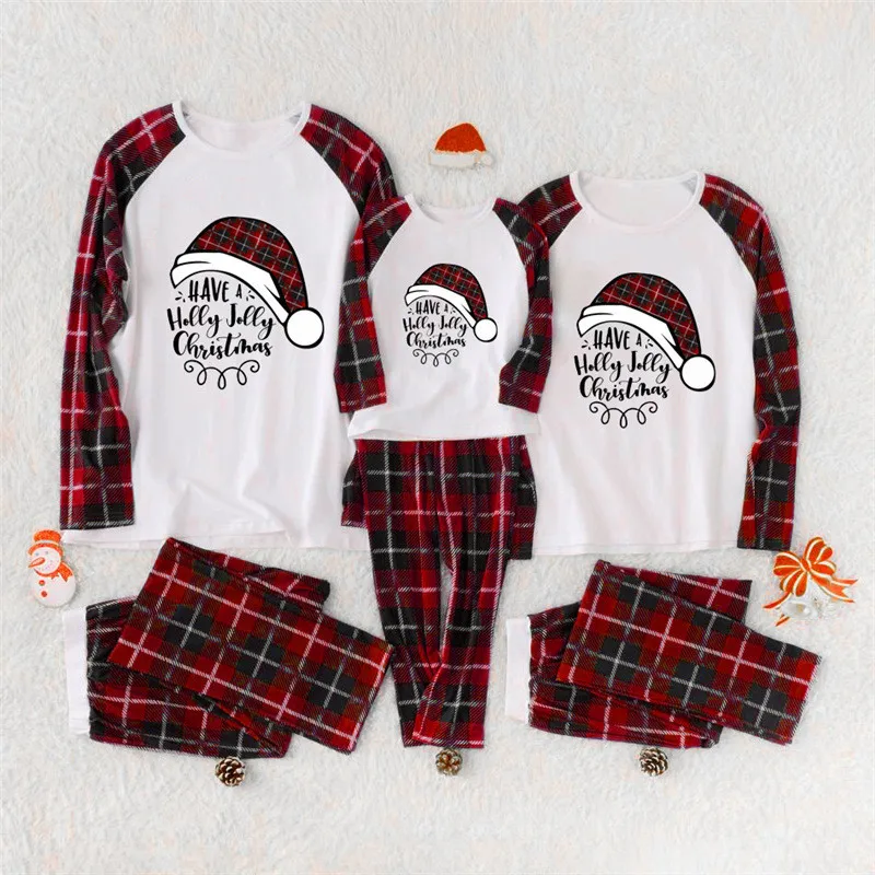 Семейные рождественские пижамы; комплект из 2 предметов; одинаковые комплекты для семьи; взрослые дети девочки мальчик; мама; одежда для сна; одежда для мамы и дочки; E0357