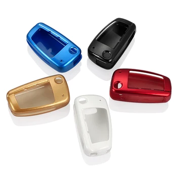 

ABS Hard Plastic Car Key Protective Case Fob Holder For Audi Q3 Q7 A3 A8 TT Auto Car Folding Key Decoration Shell Accessories