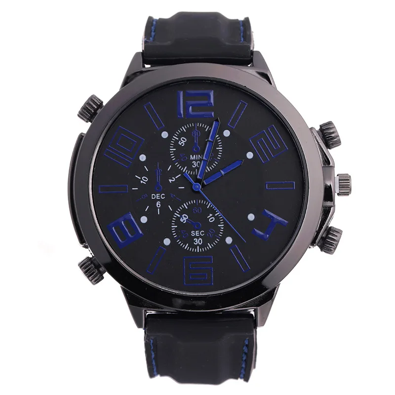 

AliExpress Hot Selling Men Fashion & Sports Watch Large Plate Car Line Watch Strap Silica Gel MEN'S Watch