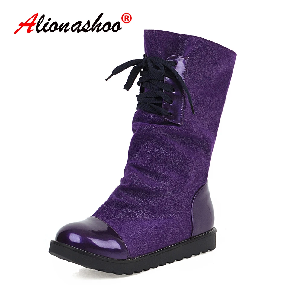 

Drop Ship 2019 Women Fashion Shoes Red Boots Flat Short Boots Women's Leather Ankle Boots Female Winter Warm Lace-up Shoes Botas