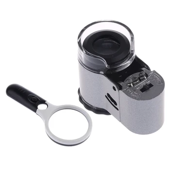 

50X Jewelers Loupe Magnifier With LED+3X 45X Handheld Magnifie With 3 LED for Maps, Jewellery, Watch & Computer Repair