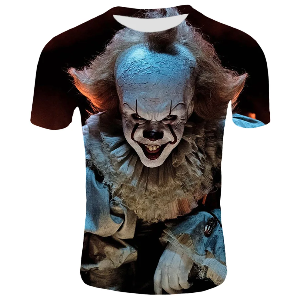 

Funny Printed Men T-shirt Clown Print Casual T-shirt Summer Male T-shirt Hip Hop Tops Tee Mens Short Sleeve Fashion Clothing