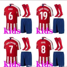 Детский комплект, новинка, Футбольная Футболка, VITOLO GAMEIRO DIEGO, COSTA SAVIC, LEMAR, SAUL, GRIEZMANN, KOKE, tomas19/20, Детская футбольная рубашка