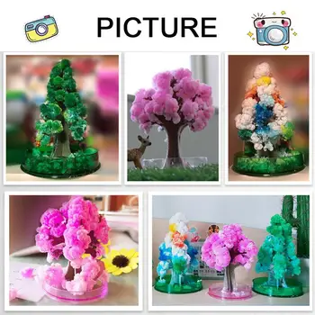 

Magic Flowering Christmas Tree Growing Blooming Magic Gift Christmas Mini Tree Crystal Tree Toy Children Decorations Xmas W3E6
