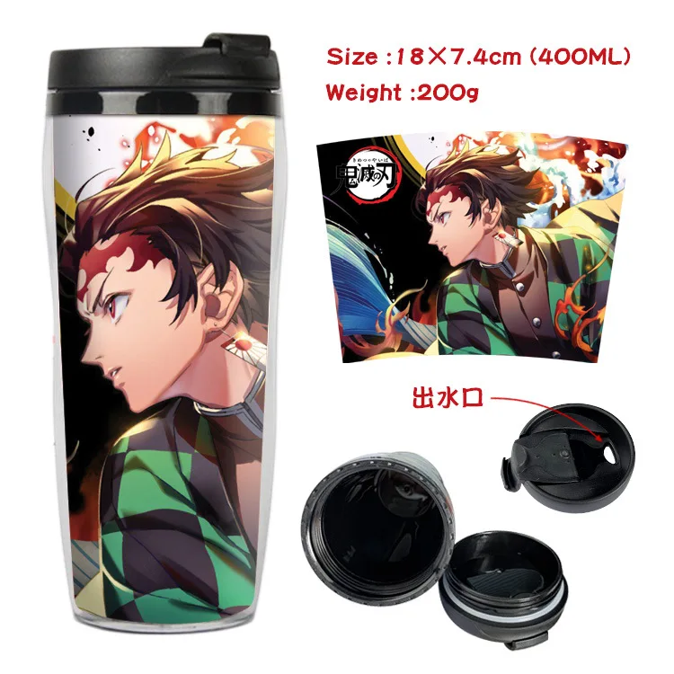 9 Аниме Demon Slayer чашка для воды Kimetsu no Yaiba Kamado Tanjirou Студенческая мультяшная кофейная чашка космическая бутылка пластиковая бутылка дропшиппинг - Цвет: 9