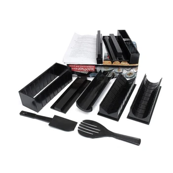 

10pcs Pack Sushi Making Kit New DIY Easy Sushi Maker Machine Set Rice Roller Mold Roller Cutter Kitchen Cooking Tools