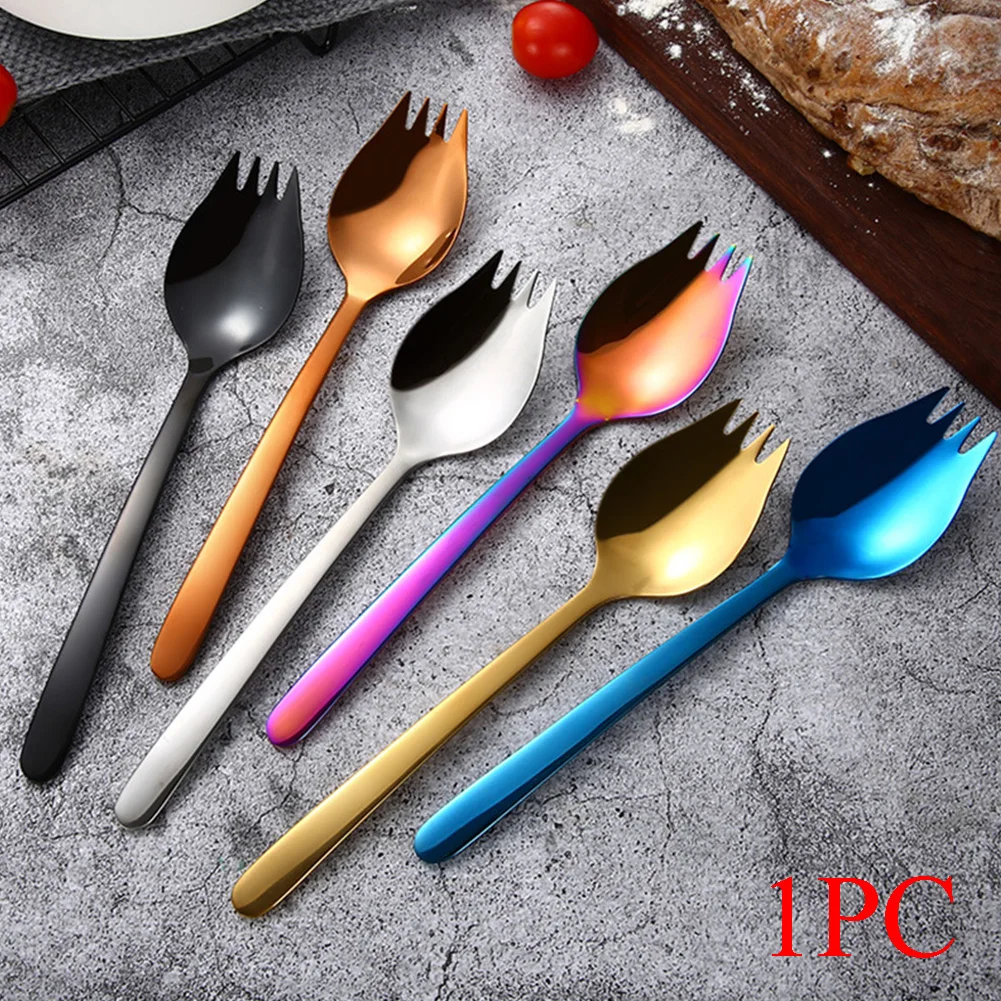 Non-toxic Lightweight Forks Spoon Salad Spoons Durable Stainless Steel Non-Corrosive For Camping Dessert Fork