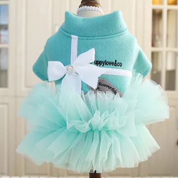 

Spring Autumn Pet dog dresses for small dogs Bowknot Tutu Dress for Dogs Cat Pet clothing teddy poodle Clothes for Dogs