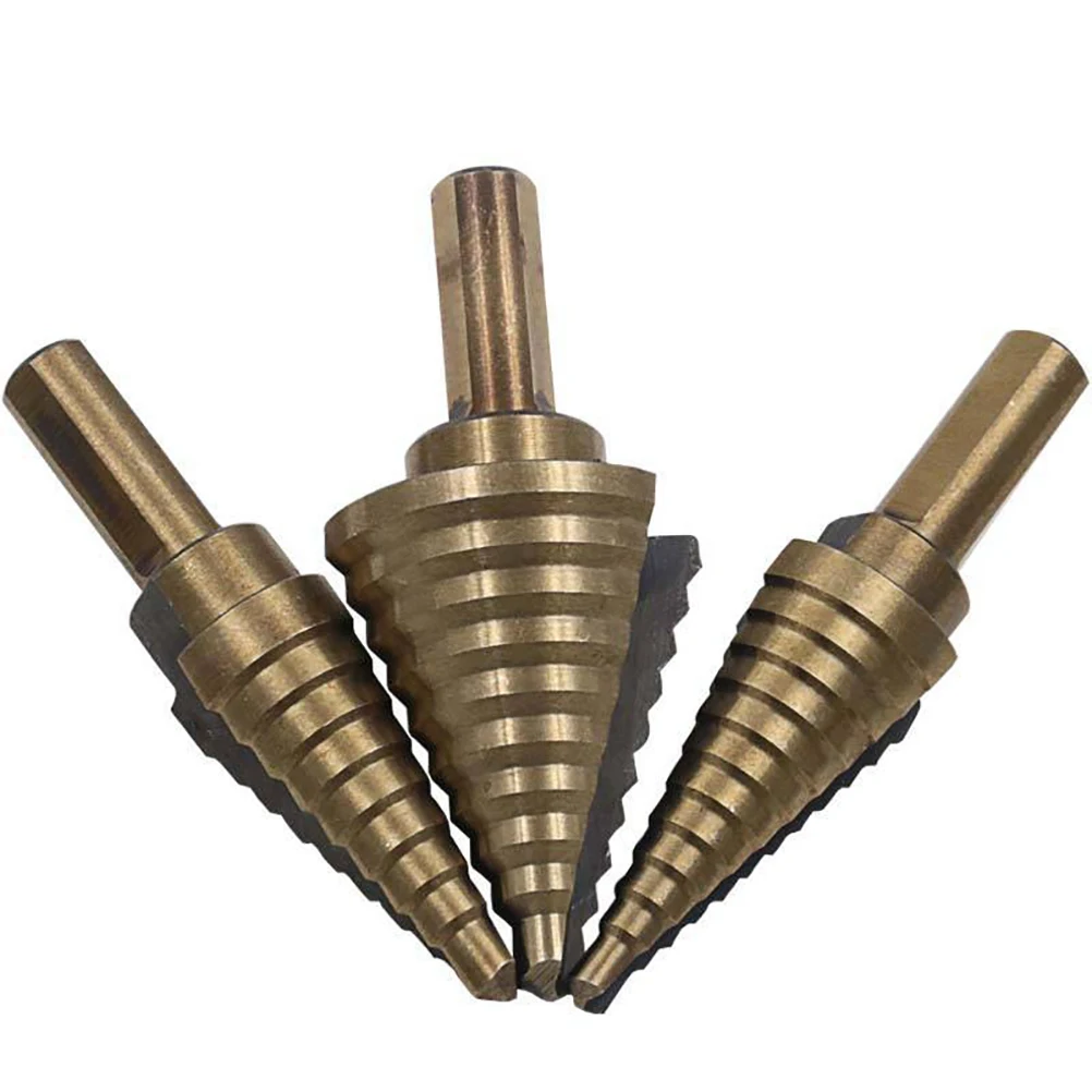

5Pcs Step Drill Bit Set HSS Cobalt Multiple Hole Step Drill Bit Set With Aluminum Case Conical Drill Perforator Hole Cutter Tool