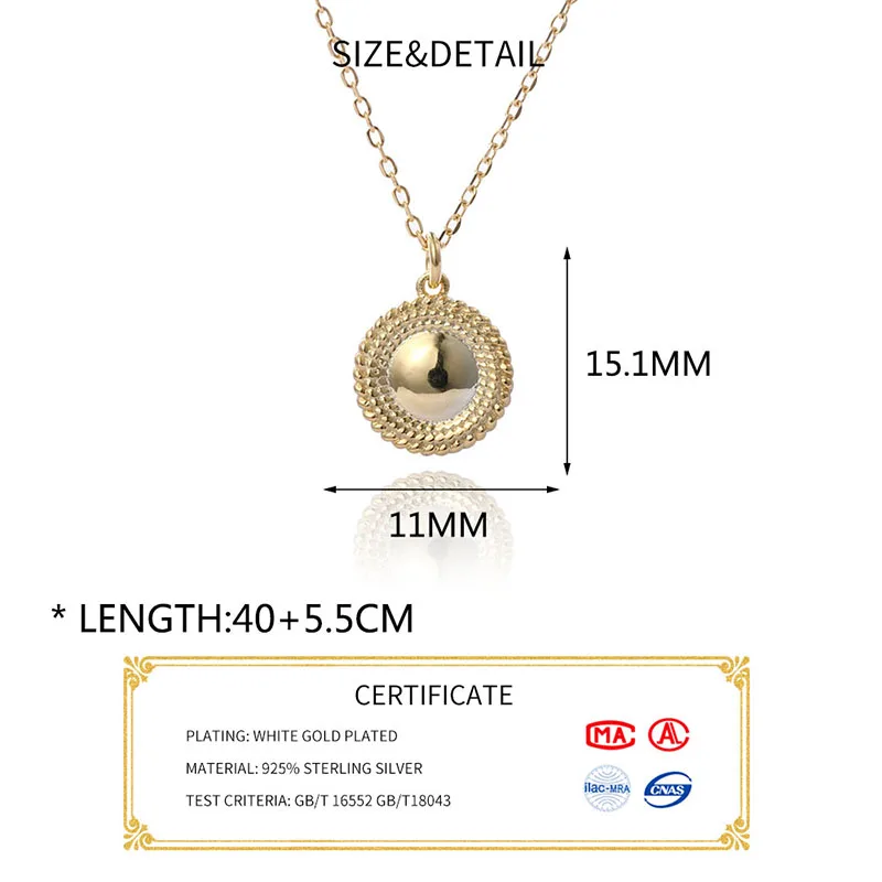 INZATT, настоящее 925 пробы, серебряная круглая звезда, циркониевое ожерелье с кулоном для модных женщин, Трендовое ювелирное изделие, милые аксессуары