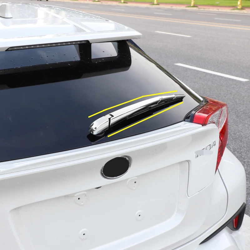

ABS Chrome 4pcs Rear Trunk Window Wiper Arm Blade Cover For Toyota CHR C-HR 2017 2018 2019 Garnish Accessories