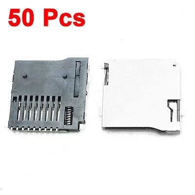 

50 Pcs Push-out Type Stainless Steel TF Micro SD Card Sockets Slots