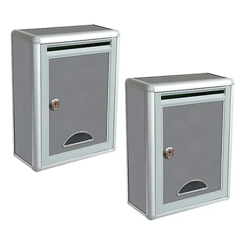 

Aluminum Drop Box Suggestion Mail Comment Ballet Key Lock Wall Mount Office Home aluminum alloy Boxes